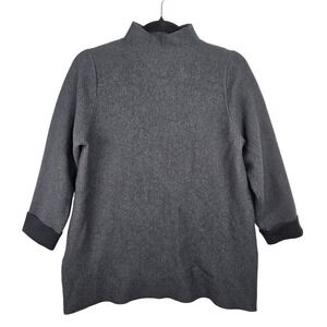 Nanette Lepore Gray Wool‎ Blend Side Zip Pullover Tunic Sweater Womens L